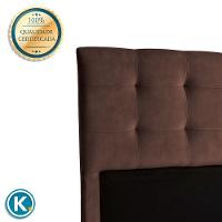 Cabeceira Estofada Queen Alice Nature Veludo Cafe 158x136