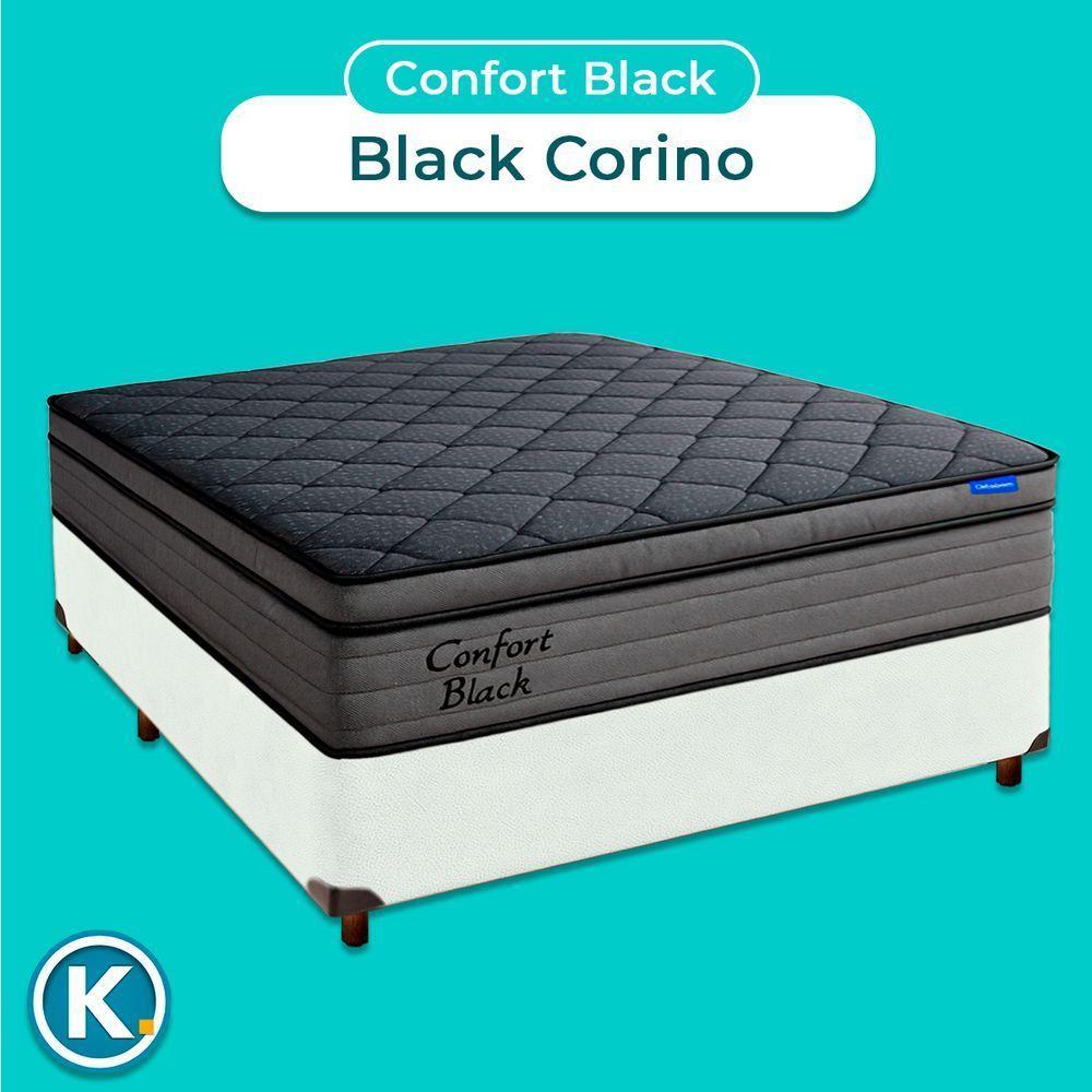 Cama Box Branco+colchão Casal Confort Black Espuma Ortobom - 4