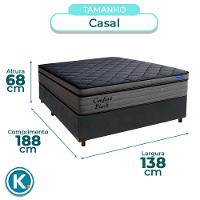 Cama Box Cinza+colchão Casal Confort Black Espuma Ortobom - 3