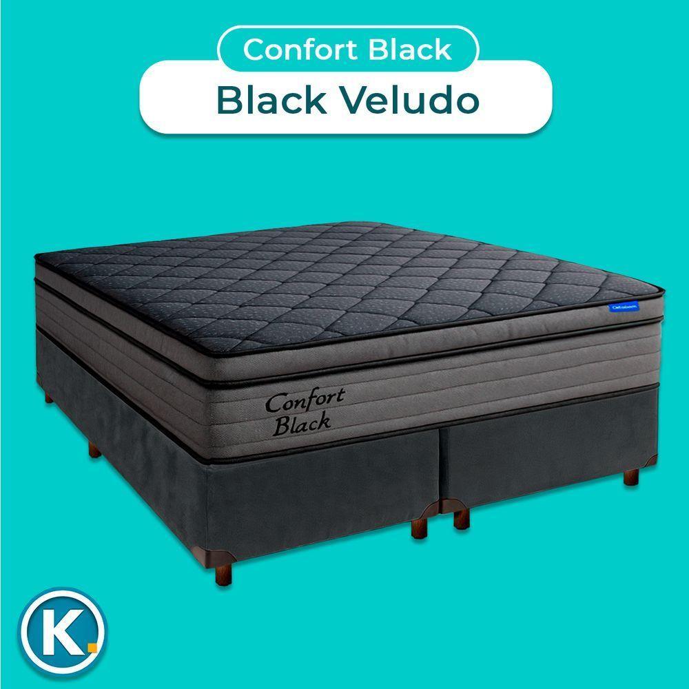 Cama Box Cinza+colchão Casal Confort Black Espuma Ortobom - 4