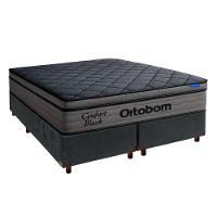 Cama Box Cinza+colchão Casal Confort Black Espuma Ortobom - 1