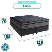 Cama Box Cinza+colchão Casal Confort Black Espuma Ortobom - 3