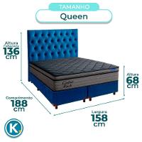 Cama Box Azul+cabeceira+colchão Queen Confort Black Ortobom - 3