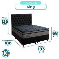 Cama Box Preto+cabeceira+colchão King Confort Black Ortobom - 3