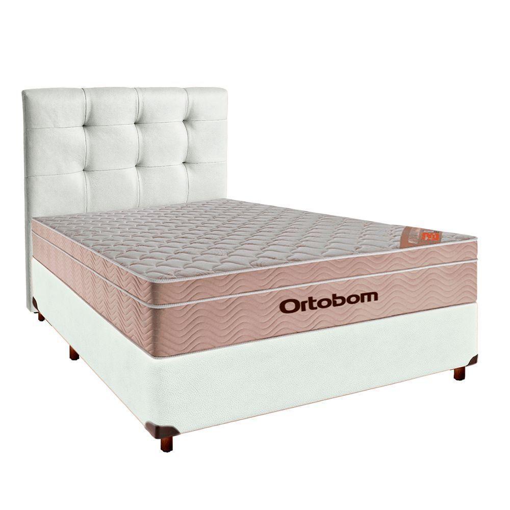 Conjunto Cama Box Branco Casal + Colchão Molas Ensacadas Airtech Ortobom + Cabeceira - 1