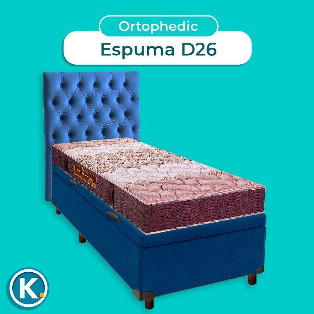Cama Box Bau + Colchão Solteiro D26 Ortophedic Sankonfort + Cabeceira Estofada - 4