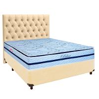 Kit Cama Box + Cabeceira + Colchão Casal Molas Ensacadas - Blue - Paropas - 1