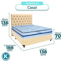 Kit Cama Box + Cabeceira + Colchão Casal Molas Ensacadas - Blue - Paropas - 3