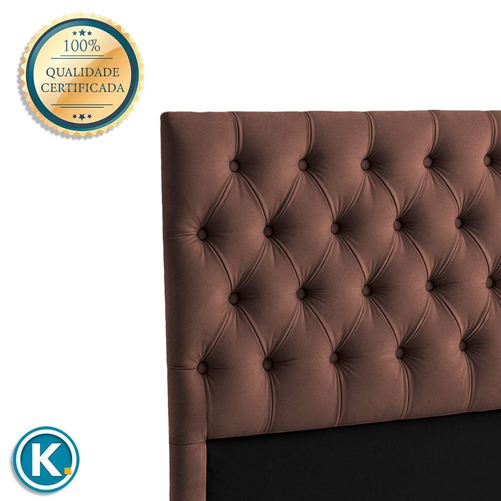 Cabeceira Estofada Casal Luna Nature Veludo Cafe 138x136 - 5
