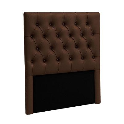 Cabeceira Estofada Solteiro Luna Nature Material Sintético Marrom 88x136