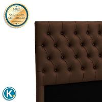 Cabeceira Estofada Solteiro Luna Nature Material Sintético Marrom 88x136 - 3