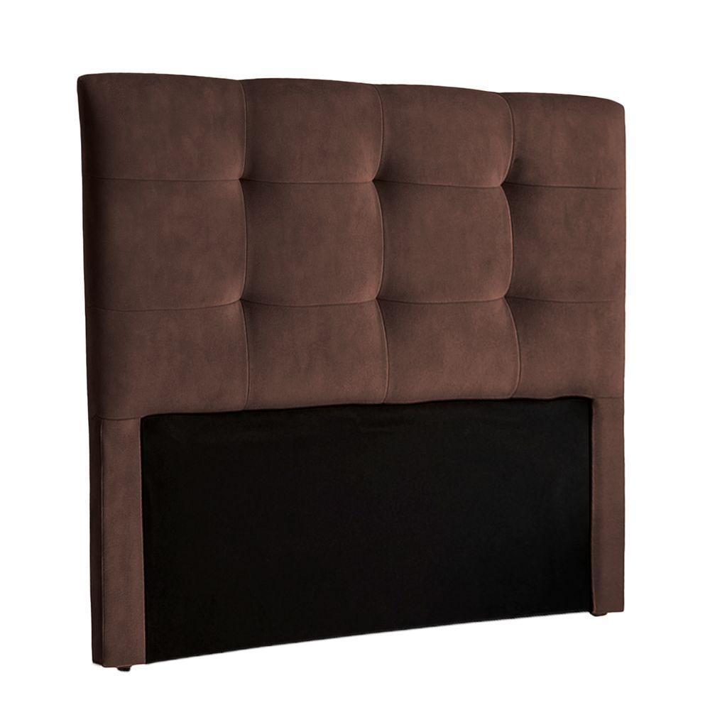 Cabeceira Estofada Casal Alice Nature Veludo Cafe 138x136 - 1