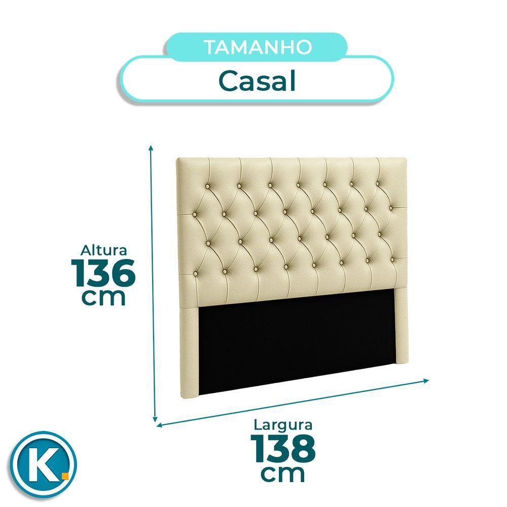 Cabeceira Estofada Casal Luna Nature Material Sintético Begetiza 138x136 - 4