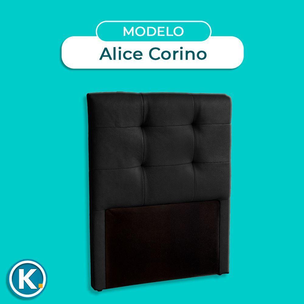 Cabeceira Estofada Solteiro Alice Nature Material Sintético Preto 88x136 - 3