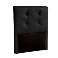 Cabeceira Estofada Solteiro Alice Nature Material Sintético Preto 88x136 - 1