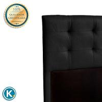 Cabeceira Estofada Solteiro Alice Nature Material Sintético Preto 88x136 - 5