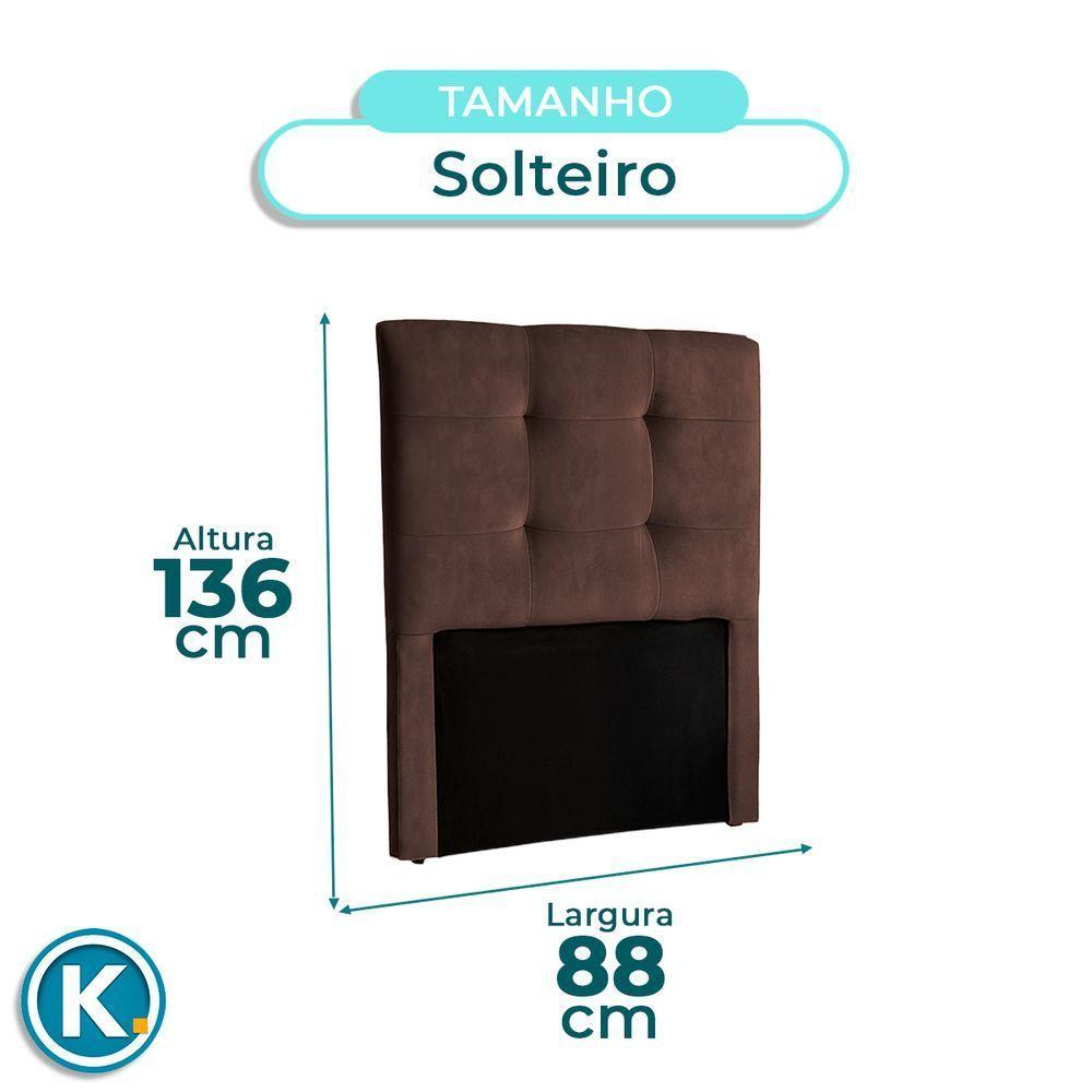 Cabeceira Estofada Solteiro Alice Nature Veludo Cafe 88x136 - 4
