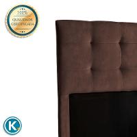 Cabeceira Estofada Solteiro Alice Nature Veludo Cafe 88x136 - 3