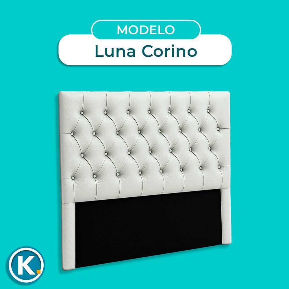 Cabeceira Estofada Casal Luna Nature Material Sintético Branco 138x136 - 5