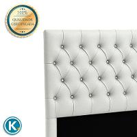 Cabeceira Estofada Casal Luna Nature Material Sintético Branco 138x136 - 3