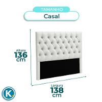 Cabeceira Estofada Casal Luna Nature Material Sintético Branco 138x136