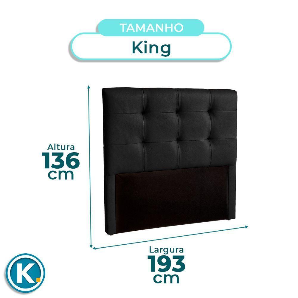 Cabeceira Estofada King Alice Nature Material Sintético Preto 193x136 - 4
