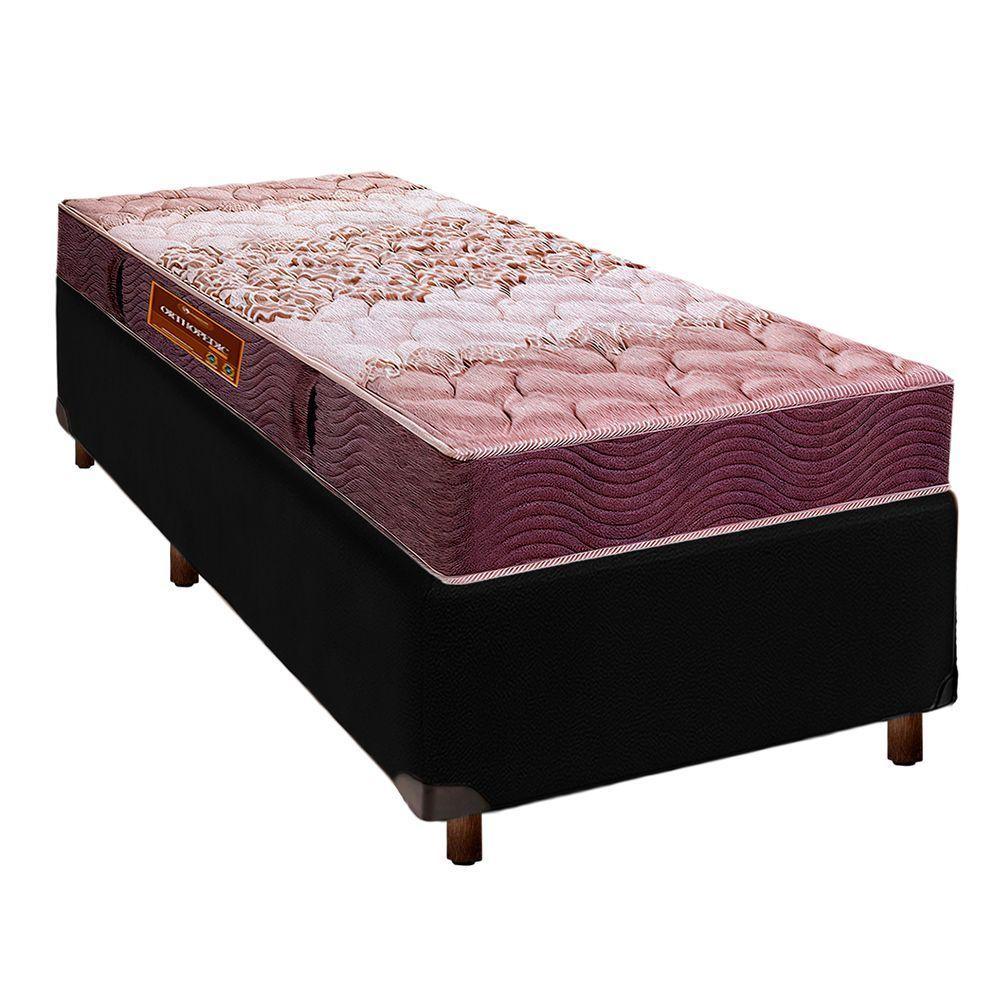 Conjunto Cama Box Preto Solteiro + Colchão D26 Ortophedic Sankonfort - 1