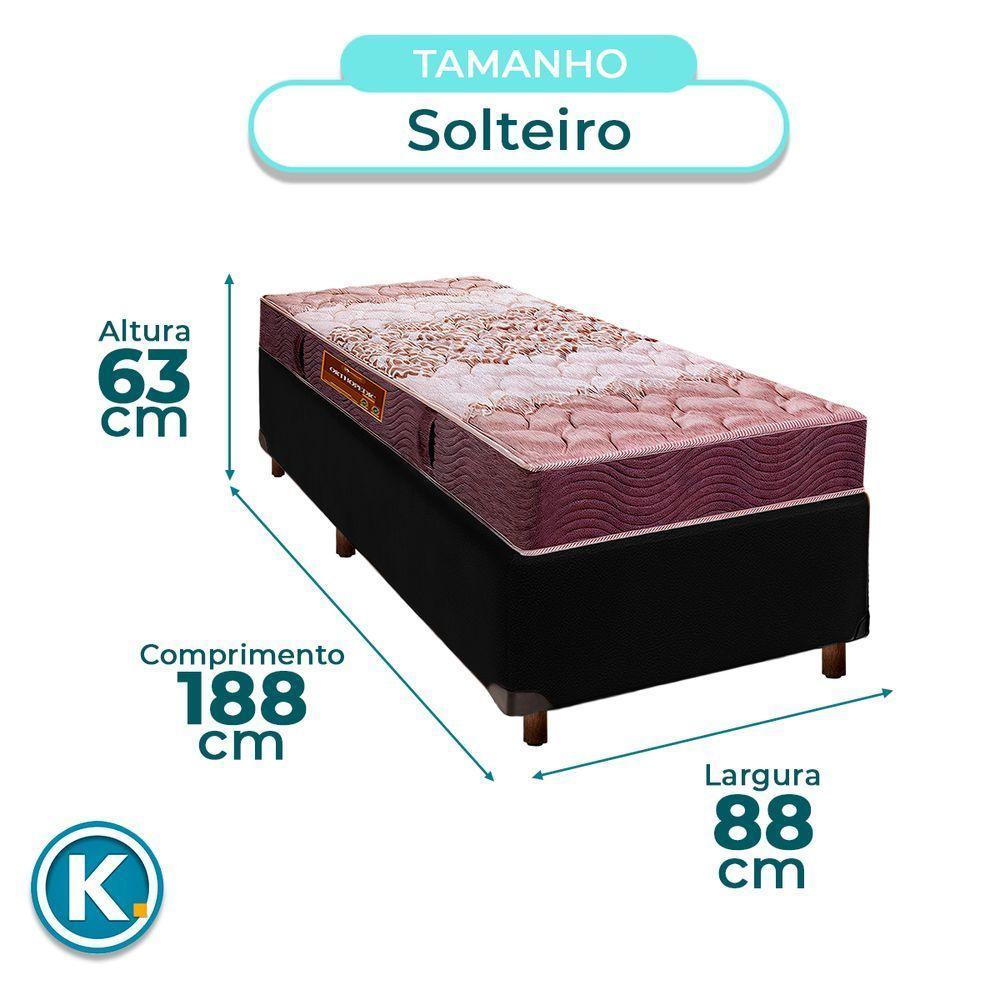 Conjunto Cama Box Preto Solteiro + Colchão D26 Ortophedic Sankonfort - 4