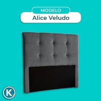 Cabeceira Estofada Casal Alice Nature Veludo Grafite 138x136 - 5