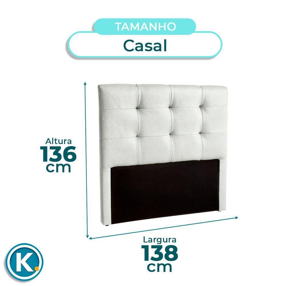 Cabeceira Estofada Casal Alice Nature Material Sintético Branco 138x136 - 4