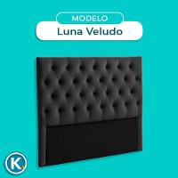 Cabeceira Estofada Queen Luna Nature Veludo Preto 158x136