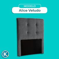 Cabeceira Estofada Solteiro Alice Nature Veludo Grafite 88x136 - 2