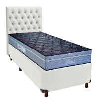 Conjunto Cama Box Branco Solteiro + Colchão Molas Ensacadas Petrus Paropas + Cabeceira - 1