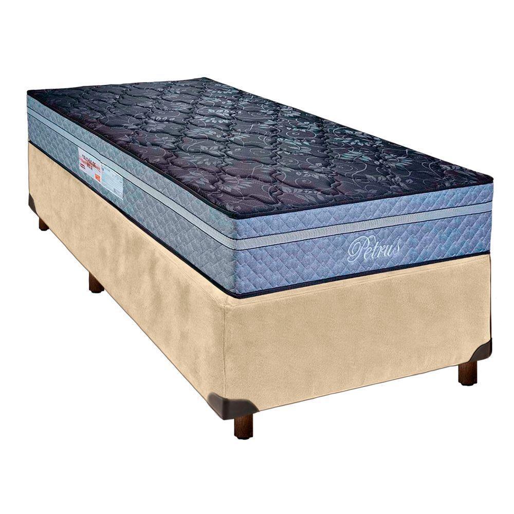 Cama Box Perola Solteiro + Colchão Molas Ensacadas Petrus Paropas - 1