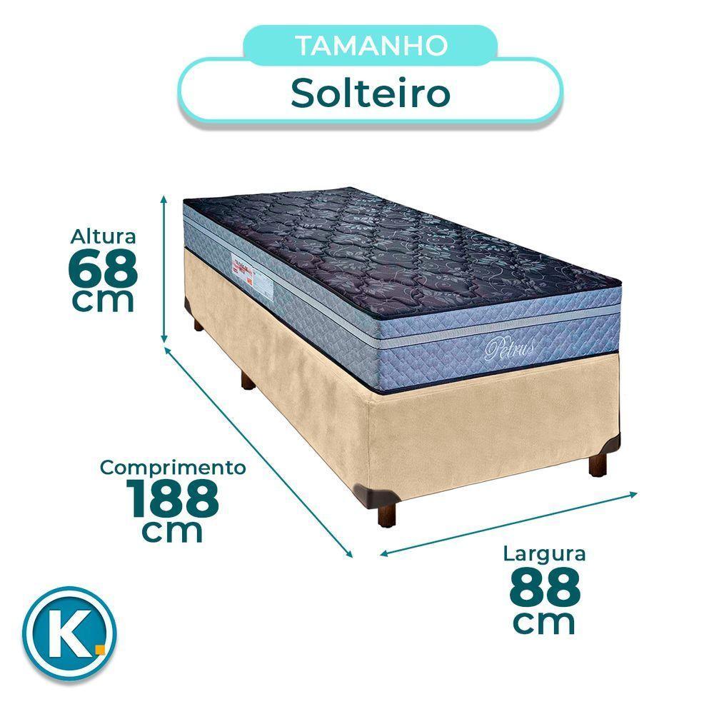 Cama Box Perola Solteiro + Colchão Molas Ensacadas Petrus Paropas - 3