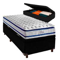 Cama Box Bau Blindado Solteiro + Colchão Molas Ensacadas Blue Paropas - 1
