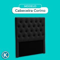 Cabeceira Estofada Solteiro Luna Nature Material Sintético Preto 88x136 - 2