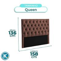 Cabeceira Estofada Queen Luna Nature Veludo Cafe 158x136