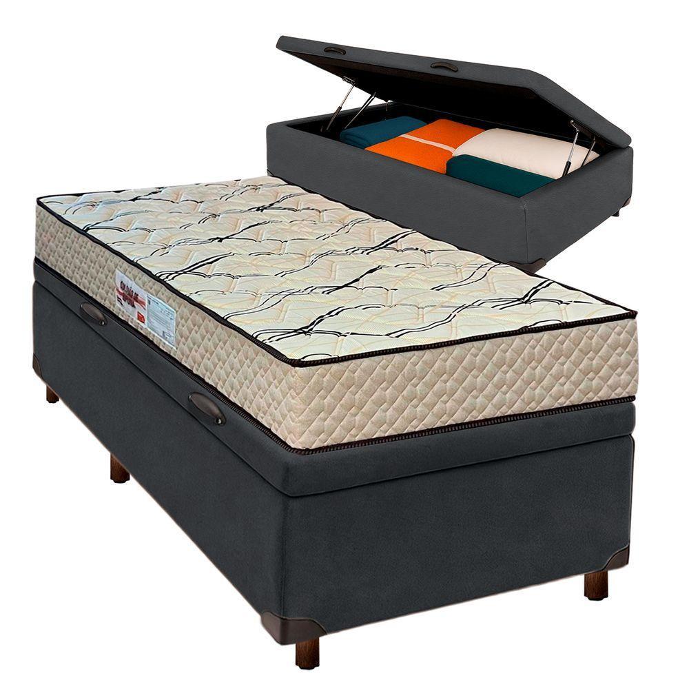 Cama + Bau Blindado E Colchão D33 Solteiro - Maxsono Paropas - 1