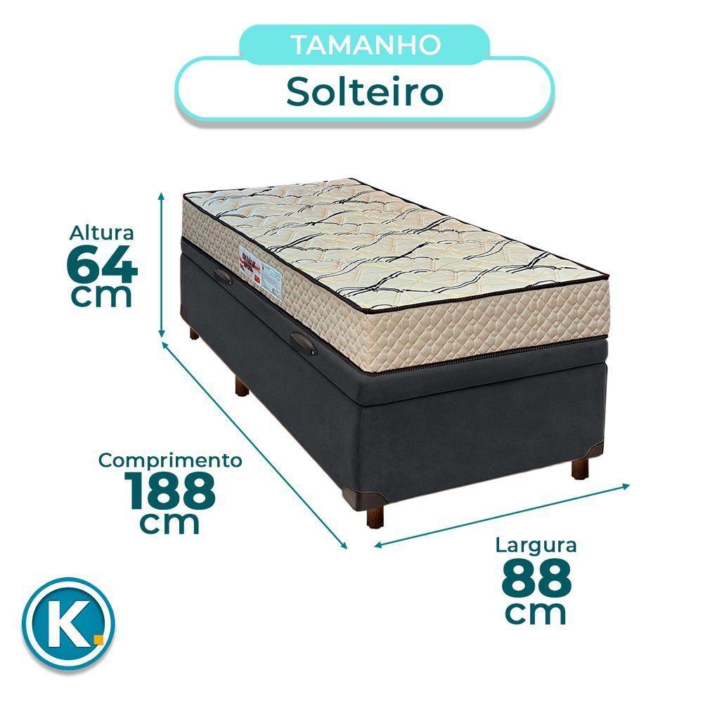 Cama + Bau Blindado E Colchão D33 Solteiro - Maxsono Paropas - 3