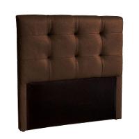 Cabeceira Estofada King Alice Nature Material Sintético Marrom 193x136 - 1