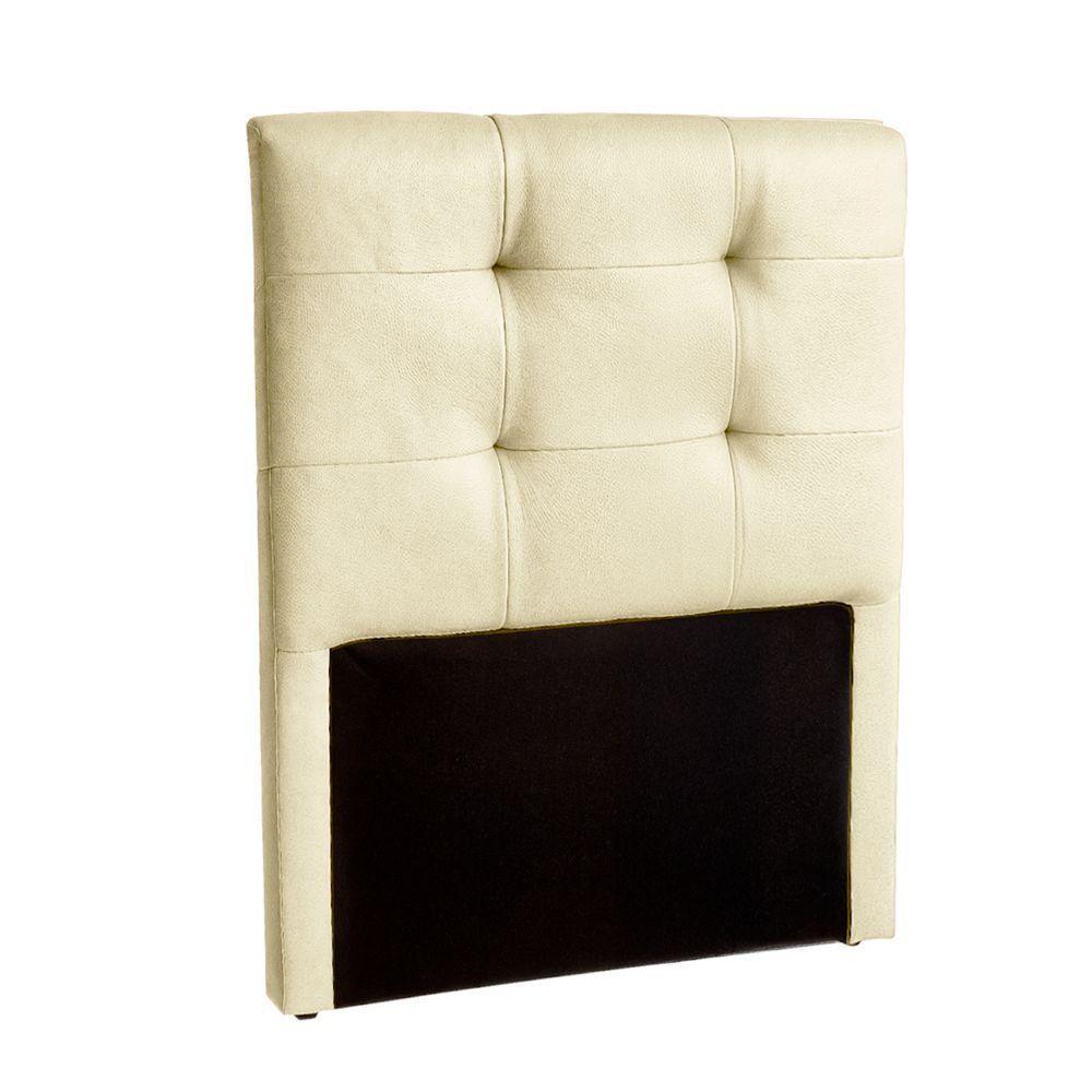 Cabeceira Estofada Solteiro Alice Nature Material Sintético Begetiza 88x136 - 1