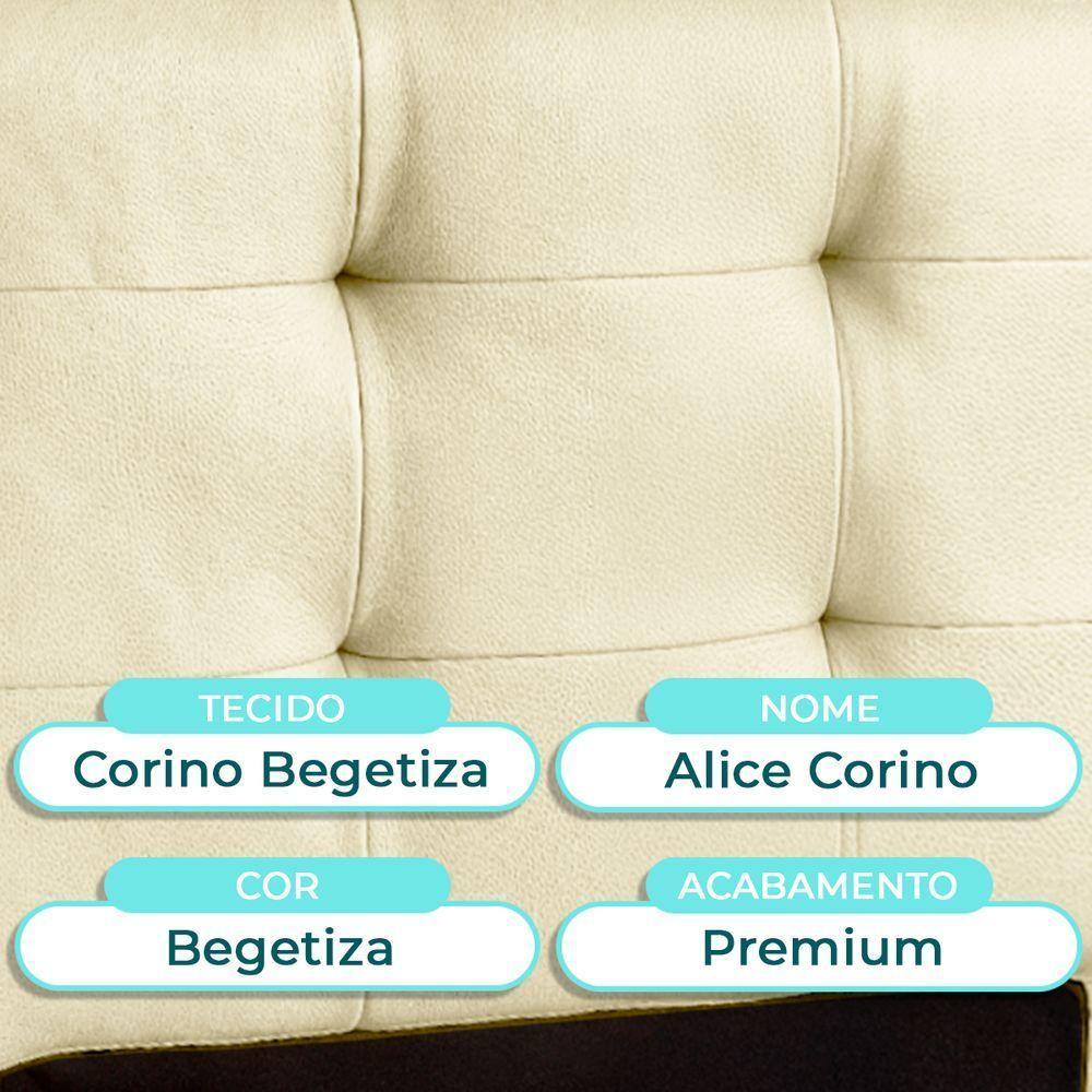 Cabeceira Estofada Solteiro Alice Nature Material Sintético Begetiza 88x136 - 4