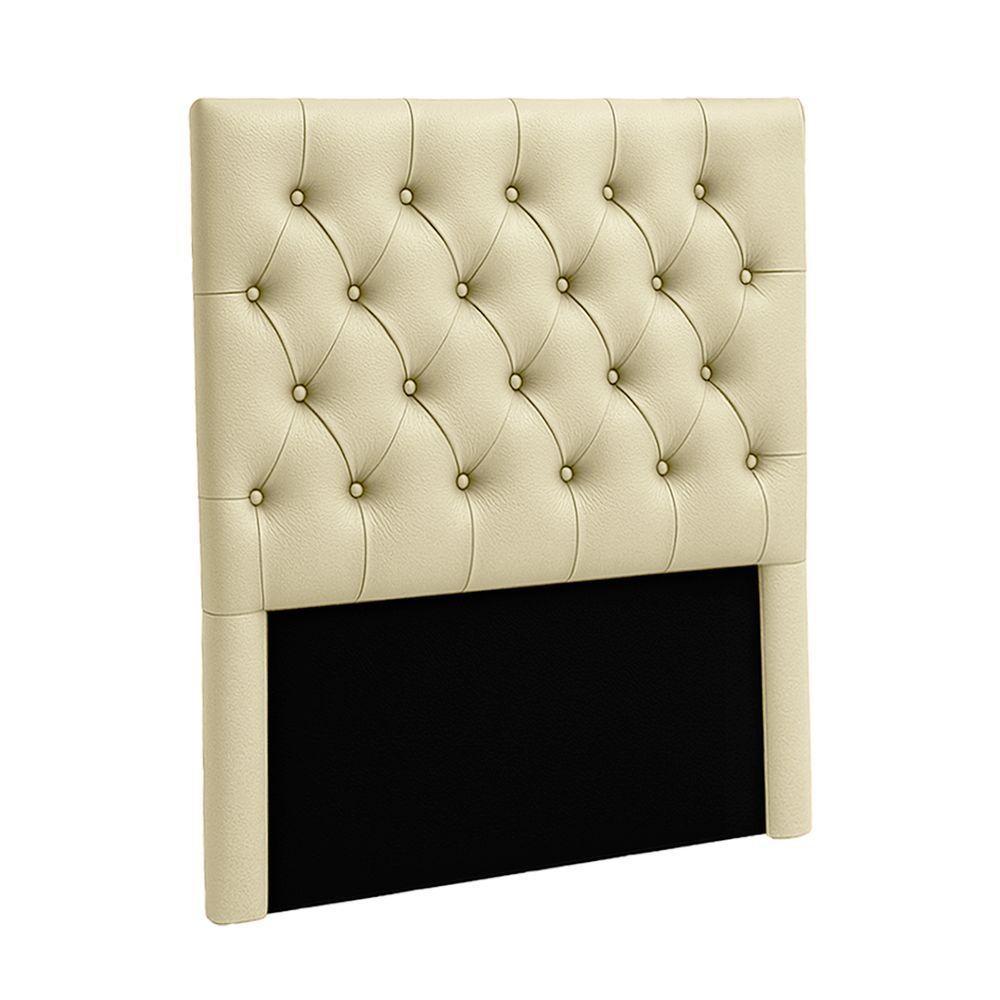 Cabeceira Estofada Solteiro Luna Nature Material Sintético Begetiza 88x136 - 1