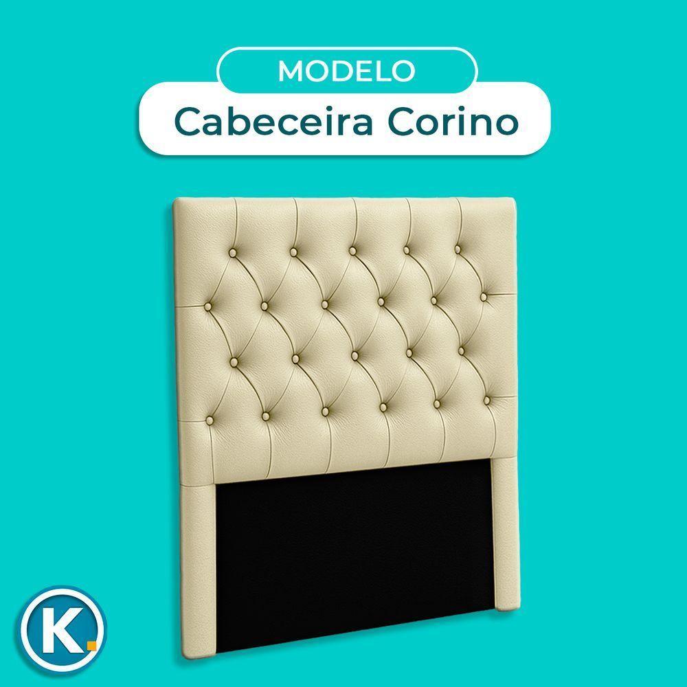 Cabeceira Estofada Solteiro Luna Nature Material Sintético Begetiza 88x136 - 3