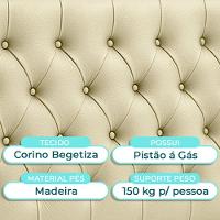 Cabeceira Estofada Solteiro Luna Nature Material Sintético Begetiza 88x136