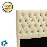 Cabeceira Estofada Solteiro Luna Nature Material Sintético Begetiza 88x136 - 5