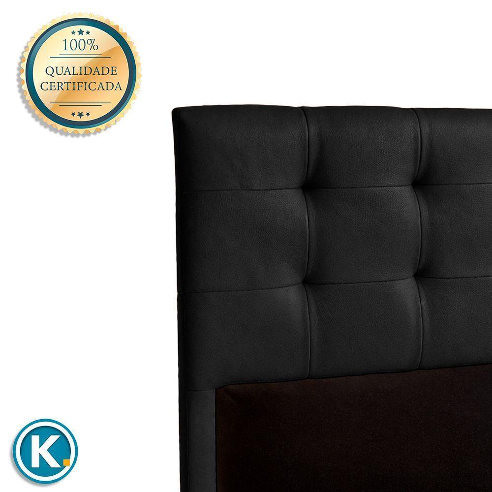 Cabeceira Estofada Queen Alice Nature Material Sintético Preto 158x136 - 3