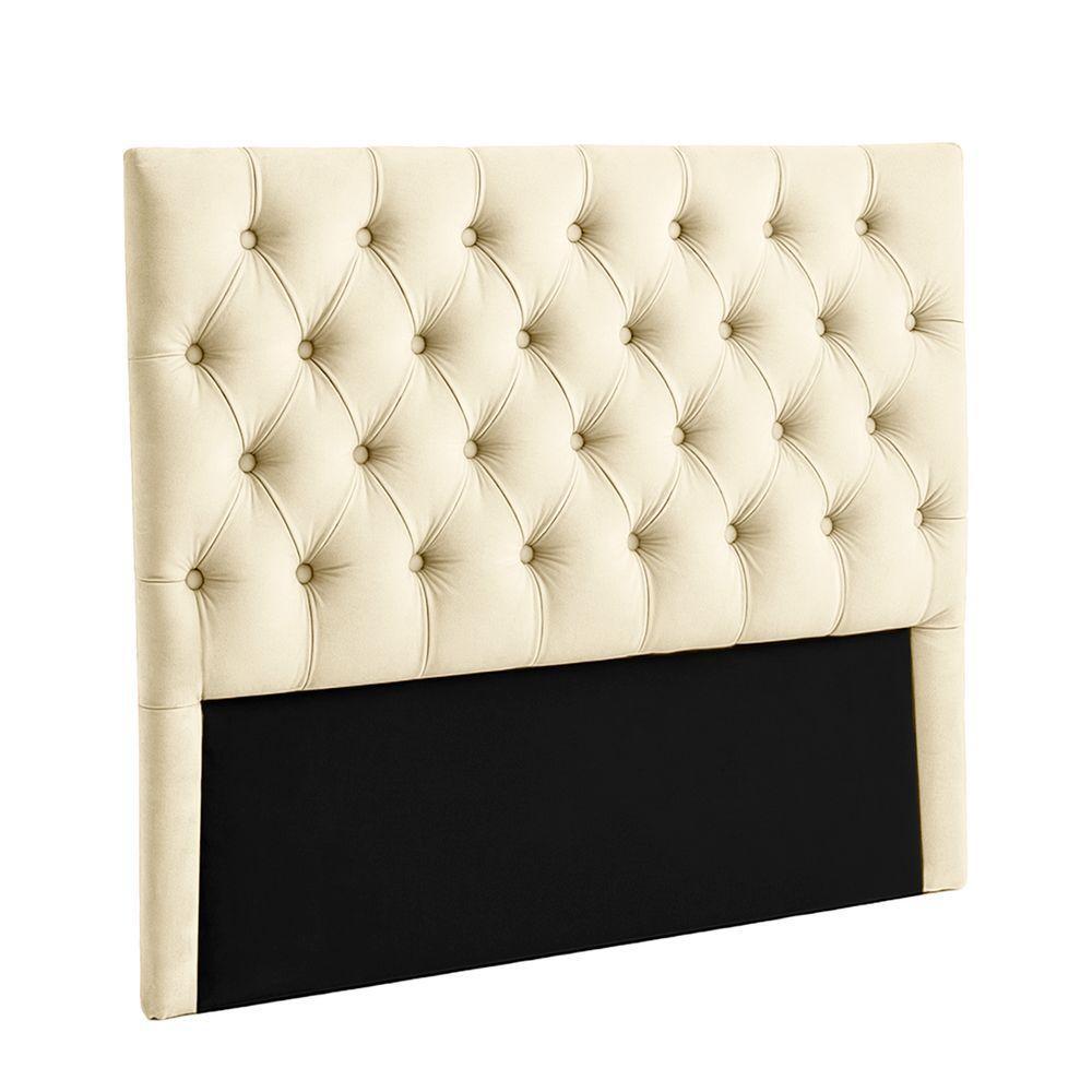 Cabeceira Estofada King Luna Nature Veludo Perola 193x136 - 1