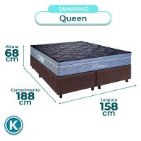 Conjunto Cama Box Marrom Queen + Colchão Molas Ensacadas Petrus Paropas - 3